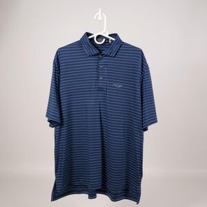 Ralph Lauren RLX Polo Shirt Men's Size XL Blue Purple Striped Olympic Club